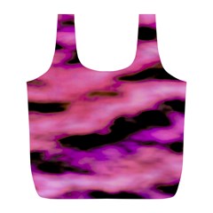 Pink  Waves Flow Series 2 Full Print Recycle Bag (l) by DimitriosArt