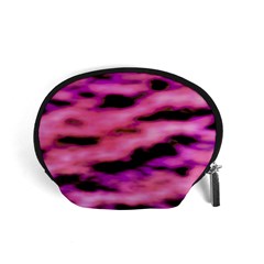 Pink  Waves Flow Series 2 Accessory Pouch (small) by DimitriosArt