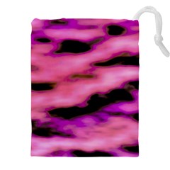 Pink  Waves Flow Series 2 Drawstring Pouch (5xl) by DimitriosArt