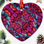 Colorful Spheres Motif Print Design Pattern Ornament (Heart) Front