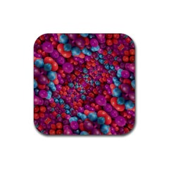 Colorful Spheres Motif Print Design Pattern Rubber Coaster (Square)