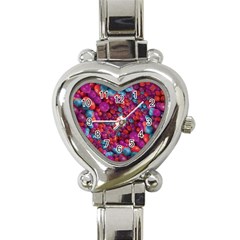 Colorful Spheres Motif Print Design Pattern Heart Italian Charm Watch