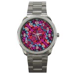 Colorful Spheres Motif Print Design Pattern Sport Metal Watch Front