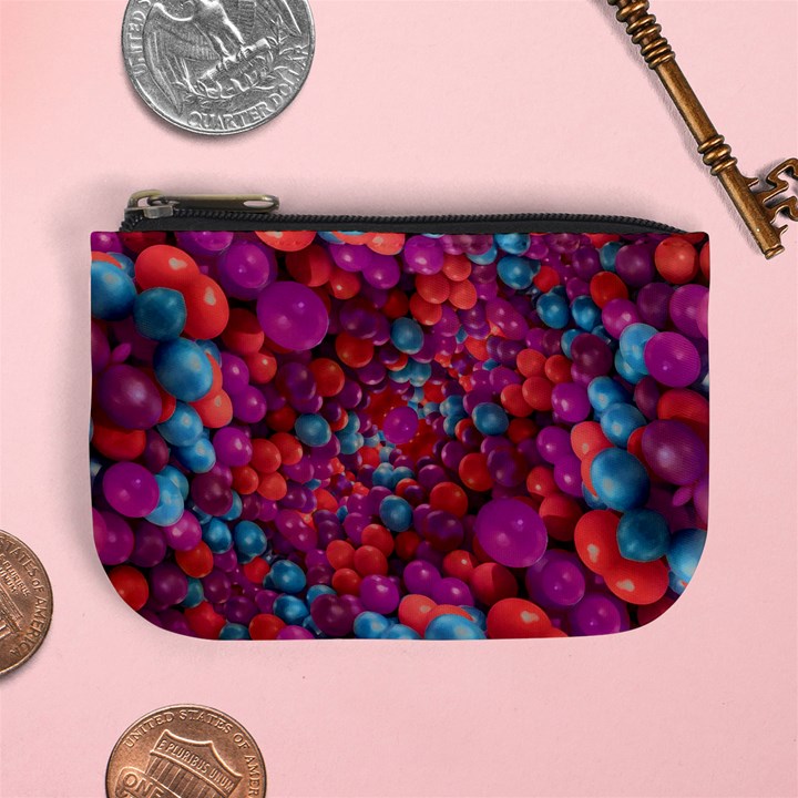 Colorful Spheres Motif Print Design Pattern Mini Coin Purse