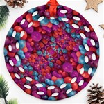 Colorful Spheres Motif Print Design Pattern Ornament (Round Filigree) Front