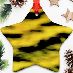 Yellow Waves Flow Series 1 Ornament (star) by DimitriosArt