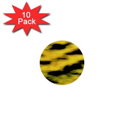 Yellow Waves Flow Series 1 1  Mini Buttons (10 Pack)  by DimitriosArt