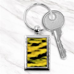 Yellow Waves Flow Series 1 Key Chain (rectangle) by DimitriosArt