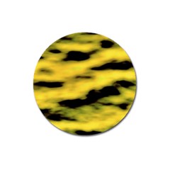 Yellow Waves Flow Series 1 Magnet 3  (round) by DimitriosArt