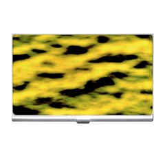 Yellow Waves Flow Series 1 Business Card Holder by DimitriosArt