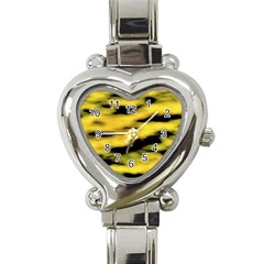 Yellow Waves Flow Series 1 Heart Italian Charm Watch by DimitriosArt