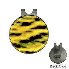 Yellow Waves Flow Series 1 Hat Clips With Golf Markers by DimitriosArt