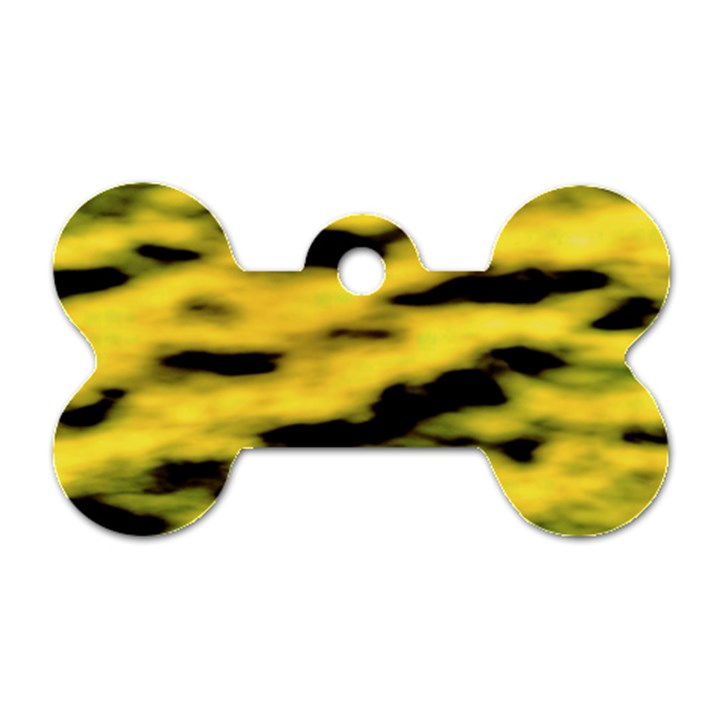 Yellow Waves Flow Series 1 Dog Tag Bone (Two Sides)