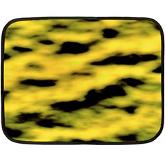 Yellow Waves Flow Series 1 Fleece Blanket (mini) by DimitriosArt