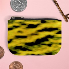 Yellow Waves Flow Series 1 Mini Coin Purse by DimitriosArt