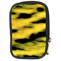 Yellow Waves Flow Series 1 Compact Camera Leather Case by DimitriosArt