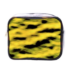 Yellow Waves Flow Series 1 Mini Toiletries Bag (one Side) by DimitriosArt