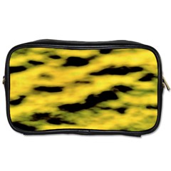 Yellow Waves Flow Series 1 Toiletries Bag (one Side) by DimitriosArt