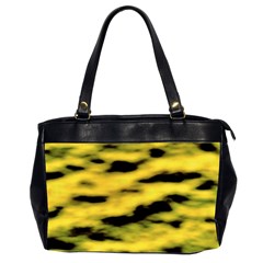 Yellow Waves Flow Series 1 Oversize Office Handbag (2 Sides) by DimitriosArt