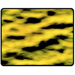 Yellow Waves Flow Series 1 Fleece Blanket (medium)  by DimitriosArt