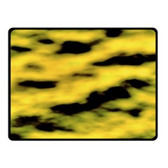 Yellow Waves Flow Series 1 Fleece Blanket (small) by DimitriosArt