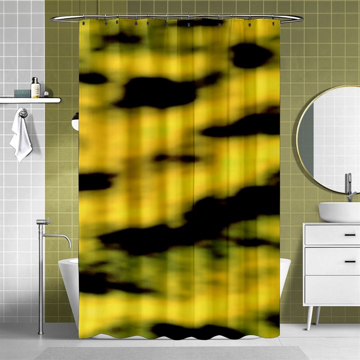 Yellow Waves Flow Series 1 Shower Curtain 48  x 72  (Small) 