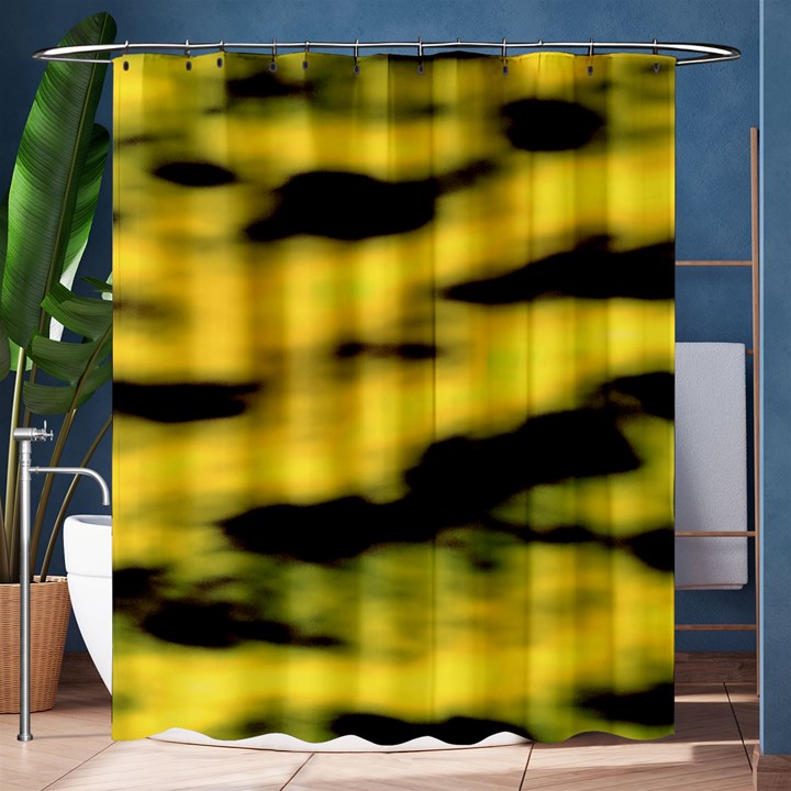 Yellow Waves Flow Series 1 Shower Curtain 60  x 72  (Medium) 