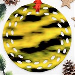 Yellow Waves Flow Series 1 Ornament (Round Filigree) Front