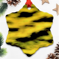 Yellow Waves Flow Series 1 Ornament (snowflake) by DimitriosArt