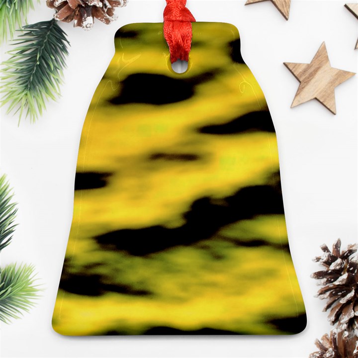 Yellow Waves Flow Series 1 Ornament (Bell)