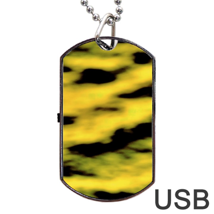 Yellow Waves Flow Series 1 Dog Tag USB Flash (Two Sides)