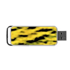 Yellow Waves Flow Series 1 Portable Usb Flash (one Side) by DimitriosArt