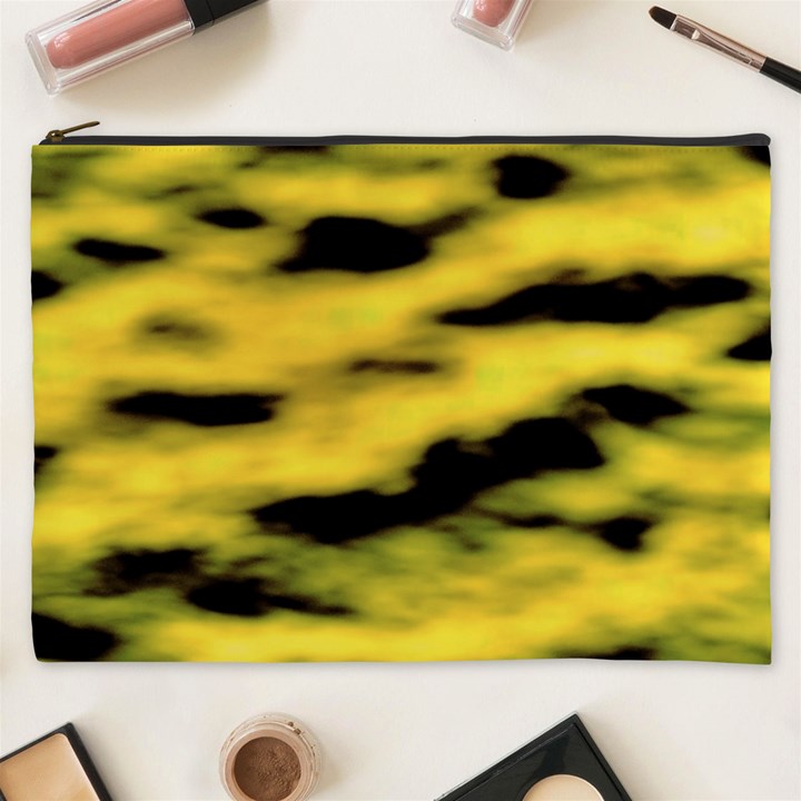 Yellow Waves Flow Series 1 Cosmetic Bag (XXXL)