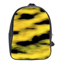 Yellow Waves Flow Series 1 School Bag (xl) by DimitriosArt