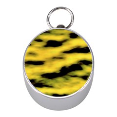 Yellow Waves Flow Series 1 Mini Silver Compasses by DimitriosArt