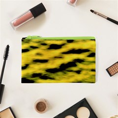 Yellow Waves Flow Series 1 Cosmetic Bag (xs) by DimitriosArt