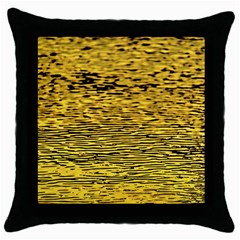 Yellow Waves Flow Series 2 Throw Pillow Case (black) by DimitriosArt