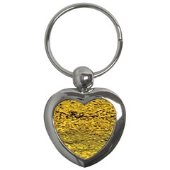 Yellow Waves Flow Series 2 Key Chain (heart) by DimitriosArt