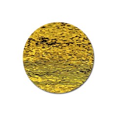 Yellow Waves Flow Series 2 Magnet 3  (round) by DimitriosArt