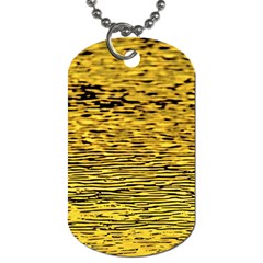 Yellow Waves Flow Series 2 Dog Tag (one Side) by DimitriosArt