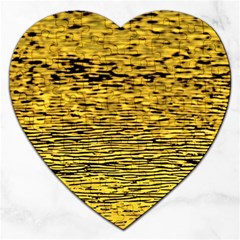 Yellow Waves Flow Series 2 Jigsaw Puzzle (heart) by DimitriosArt