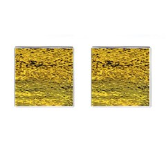 Yellow Waves Flow Series 2 Cufflinks (square) by DimitriosArt