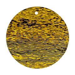 Yellow Waves Flow Series 2 Round Ornament (two Sides) by DimitriosArt