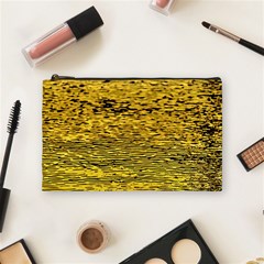 Yellow Waves Flow Series 2 Cosmetic Bag (medium) by DimitriosArt