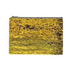 Yellow Waves Flow Series 2 Cosmetic Bag (large) by DimitriosArt