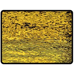 Yellow Waves Flow Series 2 Fleece Blanket (large)  by DimitriosArt