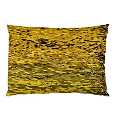 Yellow Waves Flow Series 2 Pillow Case (two Sides) by DimitriosArt