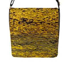 Yellow Waves Flow Series 2 Flap Closure Messenger Bag (l) by DimitriosArt