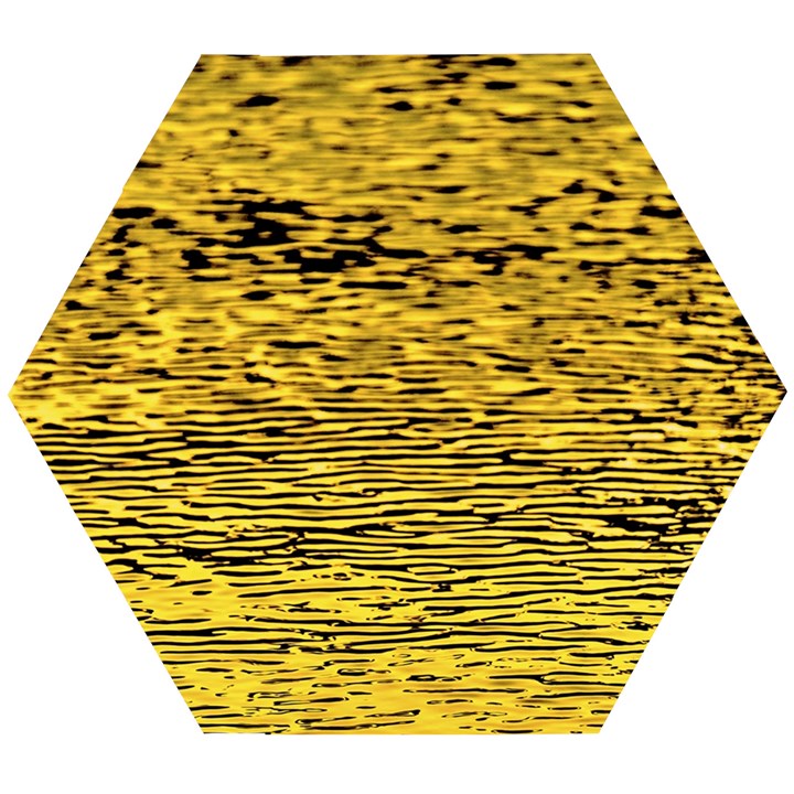 Yellow Waves Flow Series 2 Wooden Puzzle Hexagon