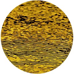 Yellow Waves Flow Series 2 Uv Print Round Tile Coaster by DimitriosArt